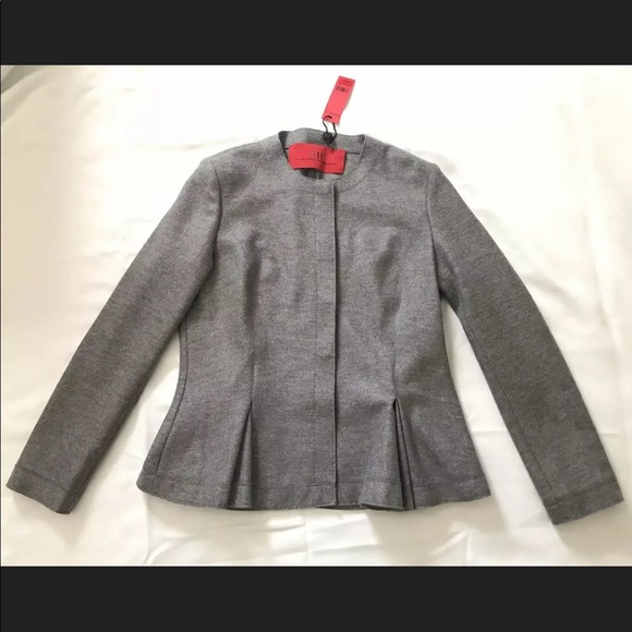 Carolina Herrera Jacket Pleated Hem Sz 12 Wool - Picture 10 of 12
